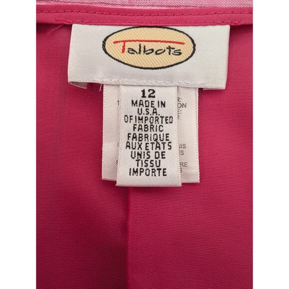Talbots Womens Pink Stripe Ruffle Hem A Line Skirt Size 12 Coquette Preppy - Picture 4 of 8
